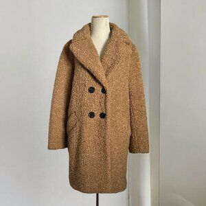 Zara Shearling Textured Teddy Coat
